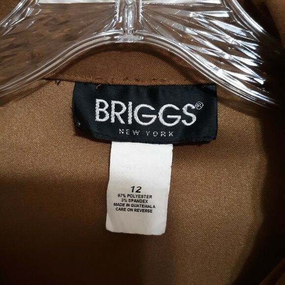 Briggs New York Tan Faux Suede Jacket Sz 12 Button Front Light Brown Vegan - Picture 9 of 10